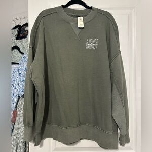 Aerie Halloween If You Got It Haunt It Olive Crewneck Sweatshirt